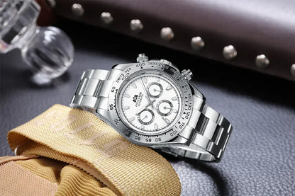 Automatic Watches for Men Mechanical Self Weind Gold Stainless Steel Glacier Ice Blue Chestnut Brown Bezel Reloj Hombre Baratos