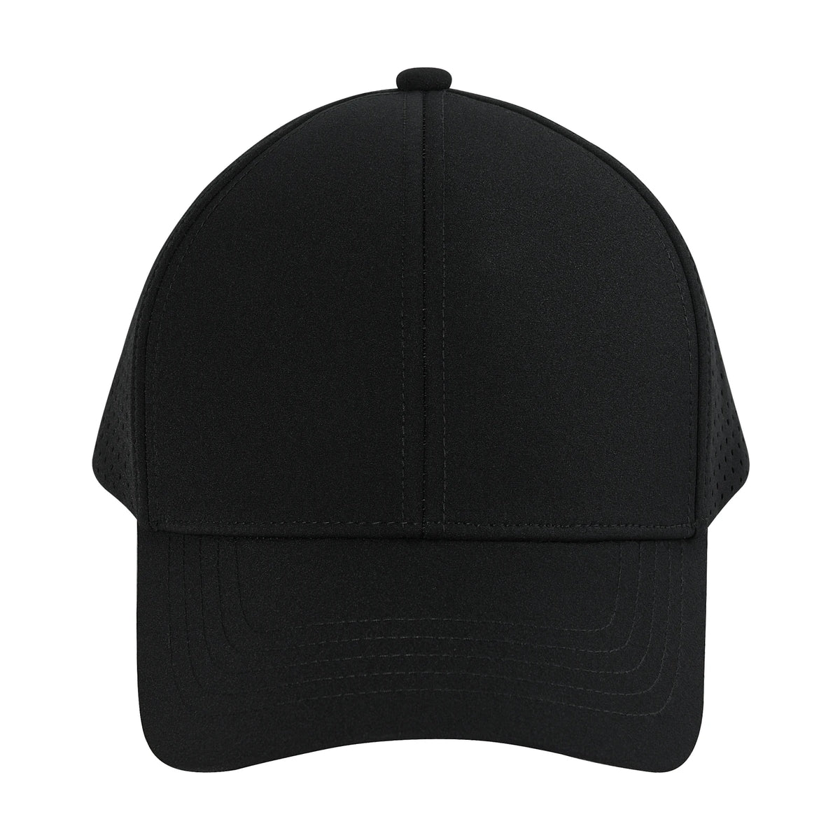 Casquette de baseball pour homme VOBOOM à séchage rapide, en maille découpée au laser, à visière incurvée et fermeture à pression, pour le sport en plein air, la course à pied et les voyages, couleur noire