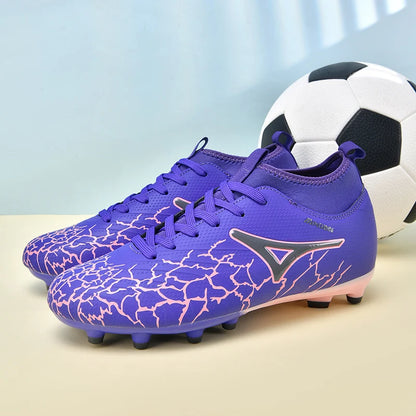Men Ankle Football Boots Outdoor Grass Cleats Unisex Soccer Shoes Long Society Spikes FG Professional Football Shoes Chuteira