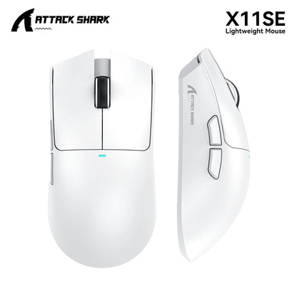 Rato gaming ATTACK SHARK X11 e rato sem fios X11 SE 22000 DPI, sensor PAW3311, BT/2.4G/com fios, leve 59g, 2000W cliques