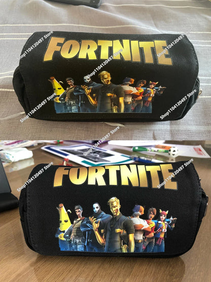 Anime Pencil Bag Kawaii Fortnite Pencil Case Large Capacity Waterproof Handheld Cosplay Pencil Pouch Office Stationary Gift Toy
