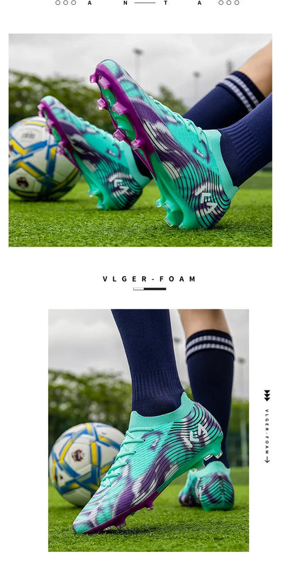 New Men Soccer Shoes Cleats High-quality Football Boots Hot-selling Sneakers Grass Non-Slip Boys Match Outdoor High-top Light