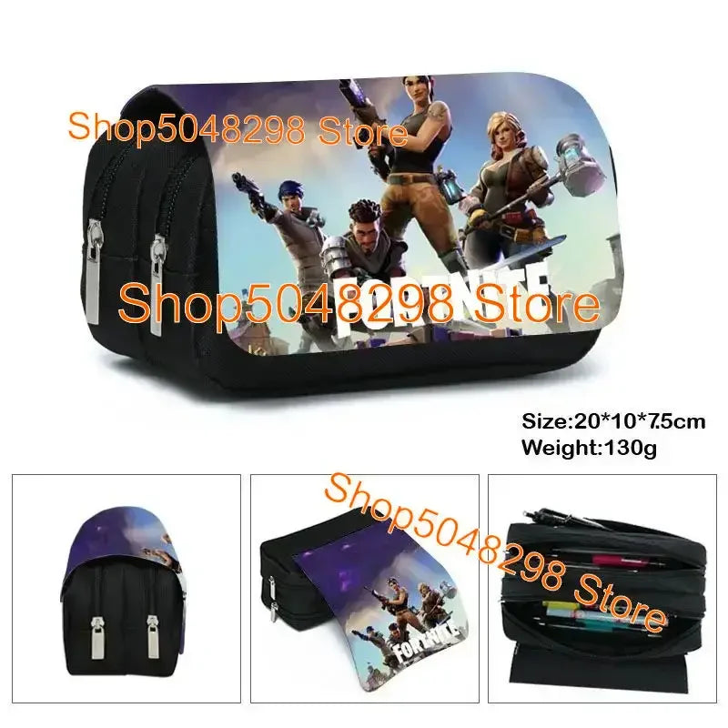 Estojo Grande em Lona Kawaii para Lápis e Canetas, para Rapazes e Raparigas, Estampa Fortnite, Material Escolar, Papelaria, Presente de Aniversário para Adolescentes