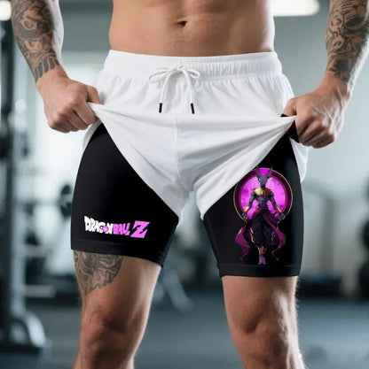 2026 Summer Dragon Ball Z Magic Man Buu (pure Form) 3D Printed Double Fake Two Sports Loose Breathable Quick Dry Shorts