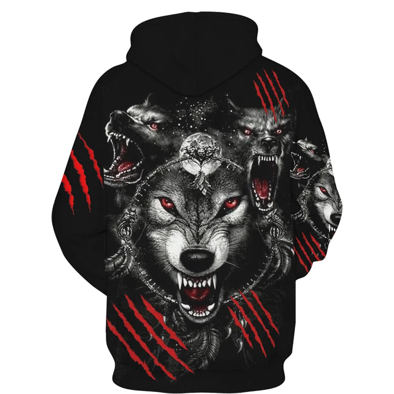 Cool 3D Wolf Printed Zipper Hoodies Fashion Men/Women Streetwear Hooded Jacket Coat Unisex Casual Hip Hop Pullover Sweatshirts