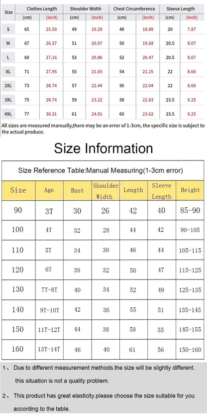 Dragon Ball Animation Joint T-Shirt 2025 Summer New Men's  Harajuku Loose Casual Plus Size Parent-Child Short Sleeve Top