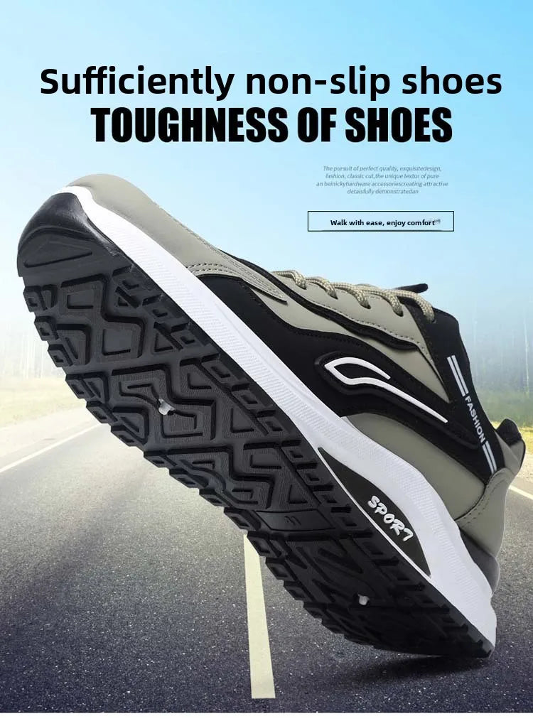 Men's Fashionable Korean Style Lace-Up Casual Running Shoes Comfortable Breathable Thick Bottom Sports Sneakers