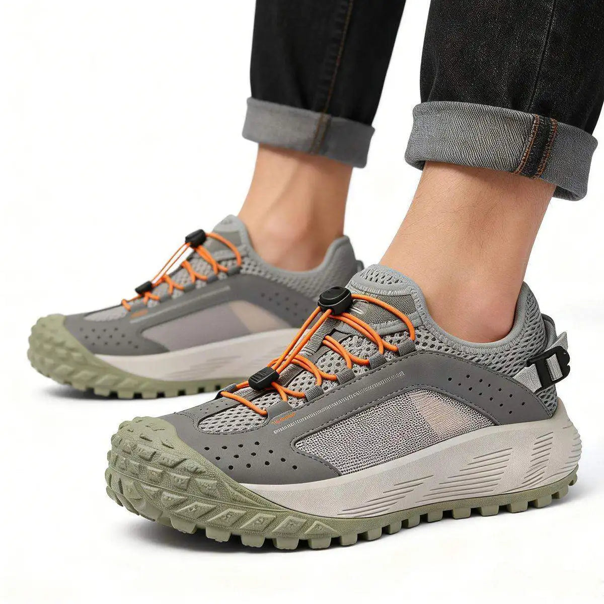 CAMSSOO hiking shoes men summer breathable non-slip running shoes travel outdoor sports cushioning casual boots off-road shoes