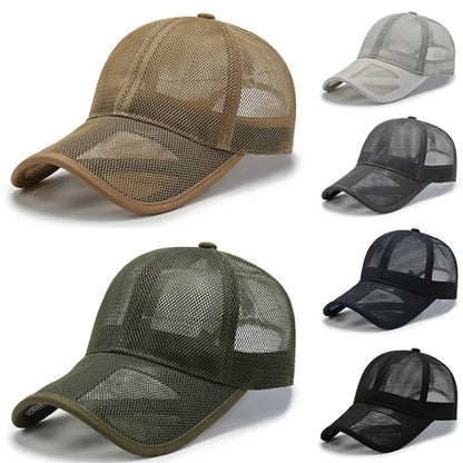 Breathable Sun Protection Caps Fashion Men Women Full Mesh Hats Summer Sunscreen Hats Sun Protection Caps Baseball Cap