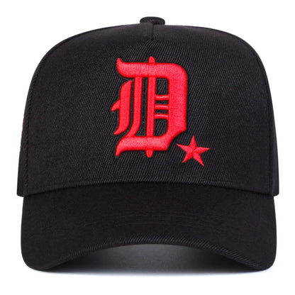 Unisex gotisk D-bokstavsbroderad DUMMY FRESH-baseballkeps, justerbar fritidskeps, vår- och höstmodell, solskyddskeps för utomhusbruk