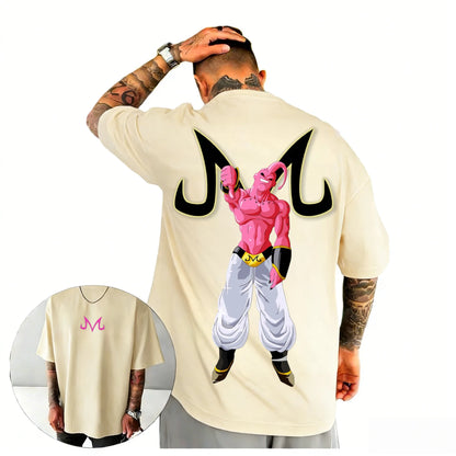 2026 Summer Dragon Ball  Oversized T-shirt High Quality 100_ Cotton Majin Buu & Majin Mark Print Unisex Retro  for Adults Kids