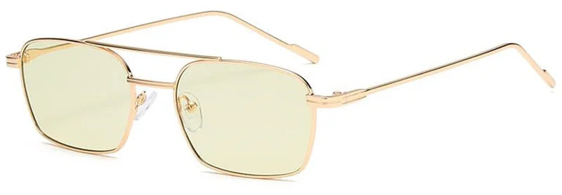 NEW Sun Glasses Unisex Double Beam Anti-UV Spectacles Personality Eyeglasses Simplity Ornamental Alloy Frame Sunglasses