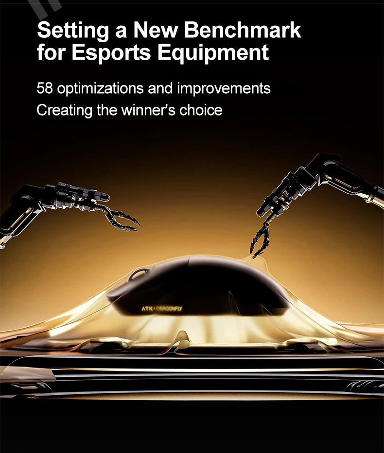 ATK Dragonfly A9 Ultimate bezdrôtová herná myš A9 Air PAW3950 ultraľahká ergonomická e-športová myš pre hráčov FPS CSGO A9 Ultra