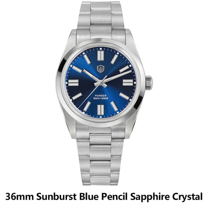 Watchdives WD1016 V3 Watch 37mm VH31 Sweep Quartz Movemet Stainless Steel Watch Waterproof Luminous Sapphire Men Wristwatch