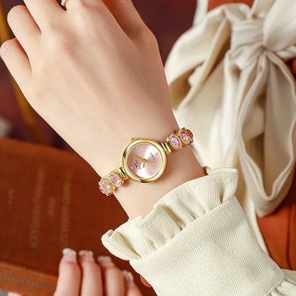 Famous Brand Women's Quartz Watches Luxury Green Gemstone Bracelet Watch Gift Female Wristwatch Dropshipping Relojes Para Mujer
