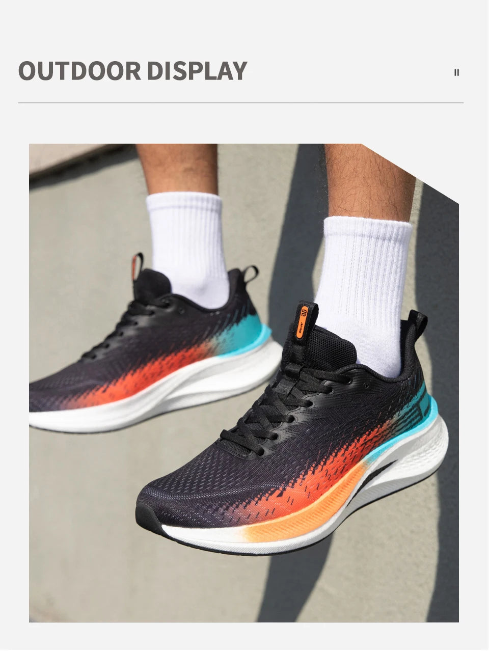 Baasploa Men Jogging Sports Shoes Carbon Plate Professional Cushioning Sneakers Male Outdoor Breathable Non Slip Running Shoes