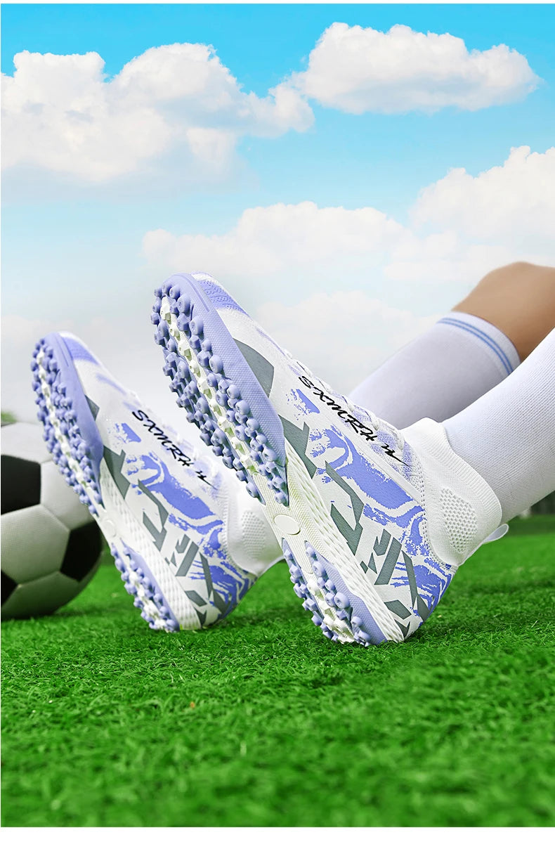 Double Star Men's High-Top TF Turf Football Boots, Youth & Student Edition, Adult & Kids, Professional Match & Training Soccer S