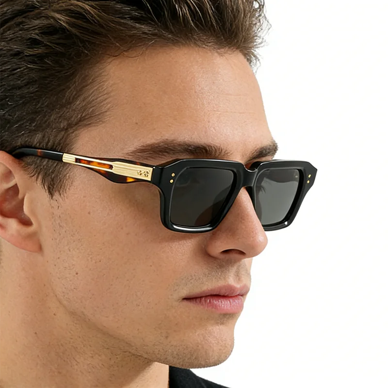 LOERHUNAR Classic Rivet Myopia Sunglasses Men and Women Vintage Outdoor Driving Shades Customize Optical Prescription Sunglasses