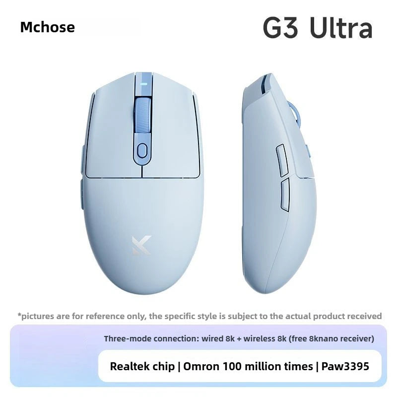 Rato Sem Fios MCHOSE G3 V2 PRO Bluetooth Tri-Mode Ergonómico e Leve para Portátil, Escritório, Gaming e Acessórios de Computador