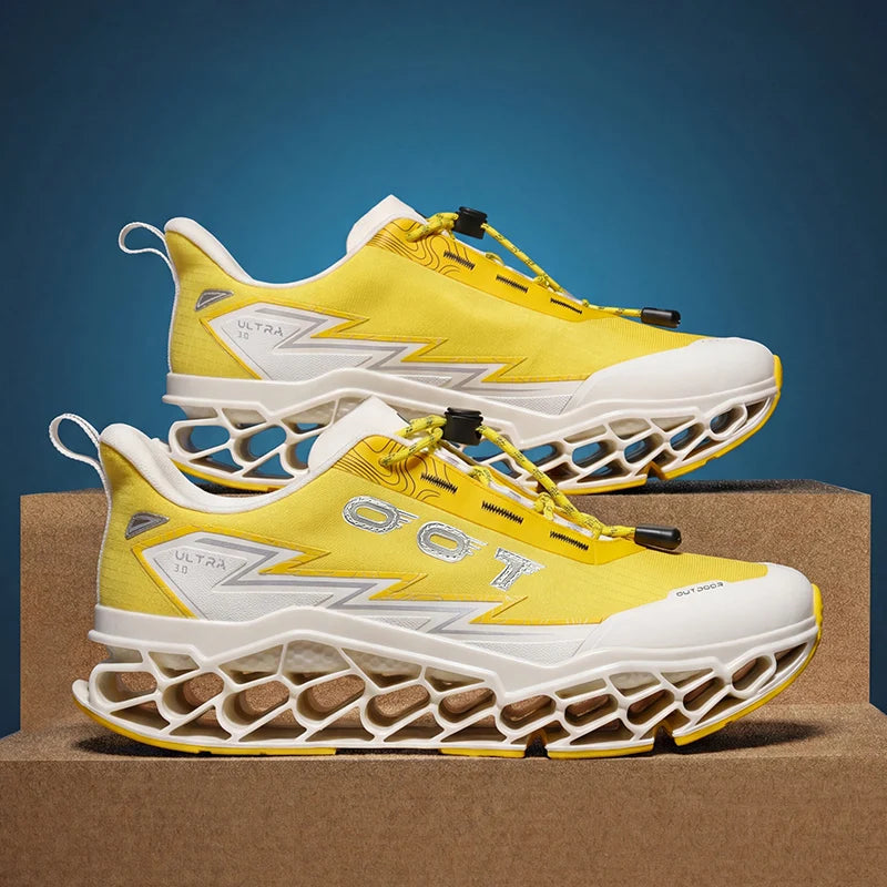 Summer Hot Selling Professional Mens Sports Shoes Marathon 3D Printed Sole Running Shoes Foot Protecting Commuting Walking Shoes