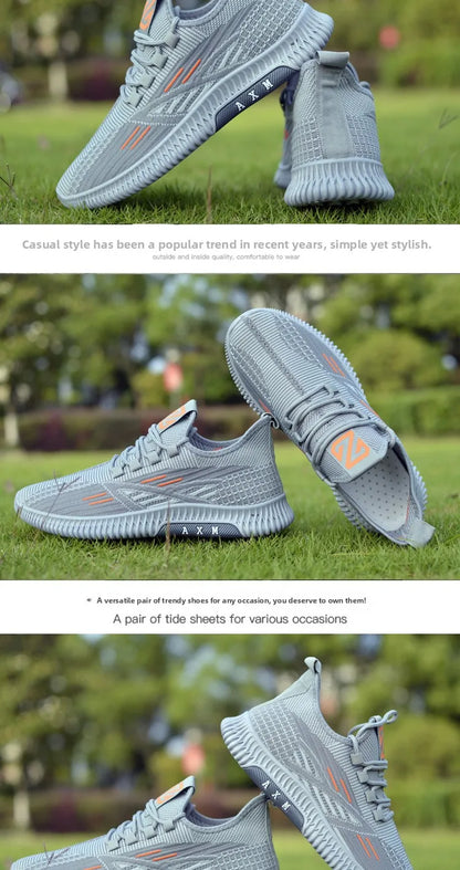 New Summer Men's Shoe Versatile Coconut Shoe Breathable Thin Mesh Casual Slip-On Sports Shoe Comfortable Low Cut round Toe
