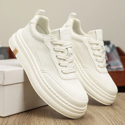 British Style Casual Leather Shoes Men Classic Soft Leather Breathable Lace-Up Walking Shoes Flat Brand Minimalist Driving Shoes
