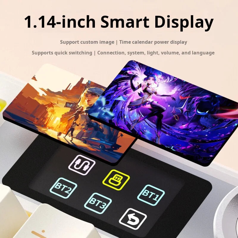 AULA F108 Pro Triple-mode Bluetooth 2.4G Wired Mechanical Keyboard Fully Customizable Hot-Swappable Keys Gasket Structure RGB