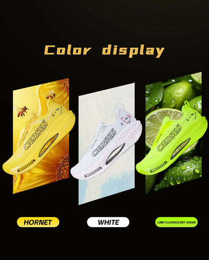 CIERSES Men's Carbon Plate Running Shoes Nitrogen Air Cushion Shock Absorption Stable Training Sports Shoes