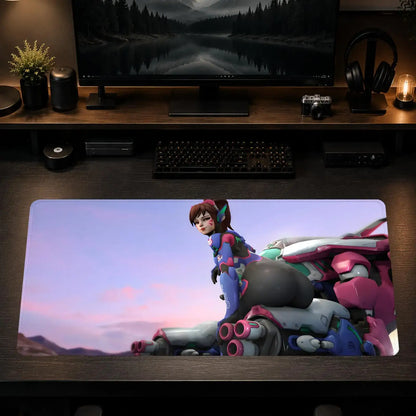 Tapete de Rato Gaming Overwatch para Escritório, Antiderrapante, DIY, Grande, para Teclado e Rato, com Bordas Overlock
