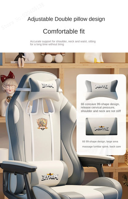 2024 New Modern Computer Office Chair Home Comfortable Dormitory Study Anchor Gaming Swivel Backrest Sofa Lifting Chair
