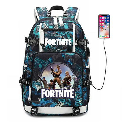 Fortnite-Print-Schülerrucksack für Jungen und Mädchen, Schulrucksack mit großem Fassungsvermögen, wasserdicht, leicht und strapazierfähig, Geburtstagsgeschenk