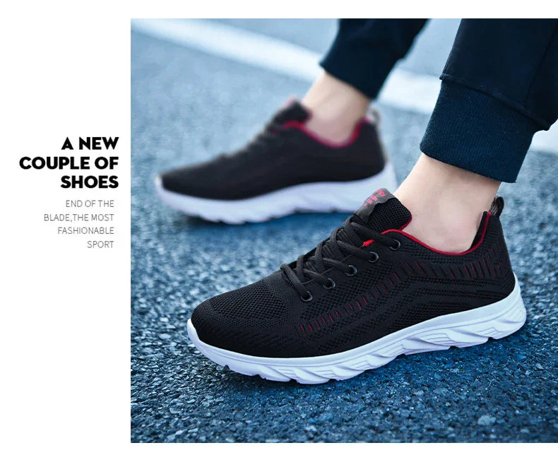 Sports Men Running Jogging Shoes Casual Sneakers Outdoor Lace Up Breathable Mesh Light Tennis Outdoor Walking Size 39-46