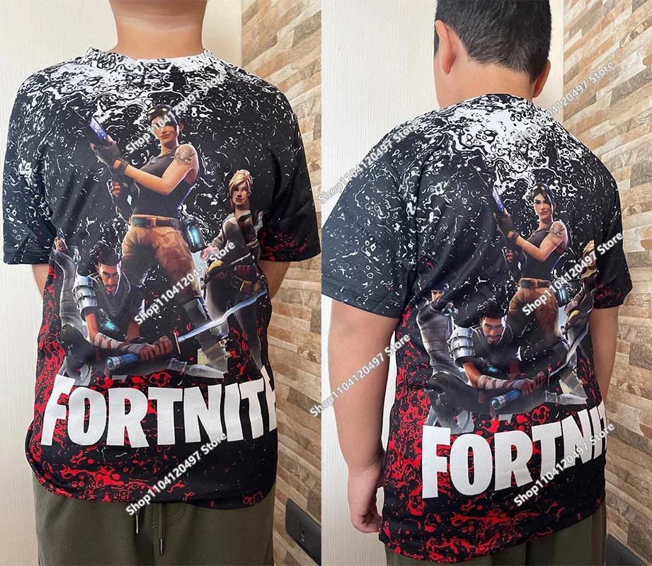 Japanese Anime Fortnite Summer T-shirt for Men Women Battle Royale Short-Sleeved Casual Comfortable Loose Harajuku Streetwear