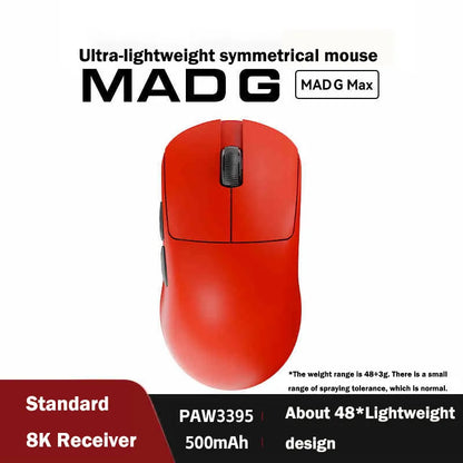 FGG Madlions Mad G Pro Max — oryginalna ultralekka bezprzewodowa mysz gamingowa 8K HZ Dual-Mode o niskim opóźnieniu, PAW3395, akcesoria dla graczy, prezenty