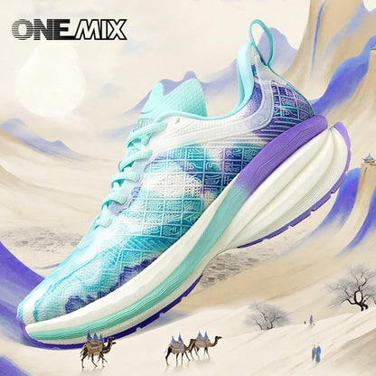ONEMIX Chinese Sports Shoes New Shock-absorbent Men Running Shoes Non-slip Breathable Lightweight Outdoor Women Sneaker