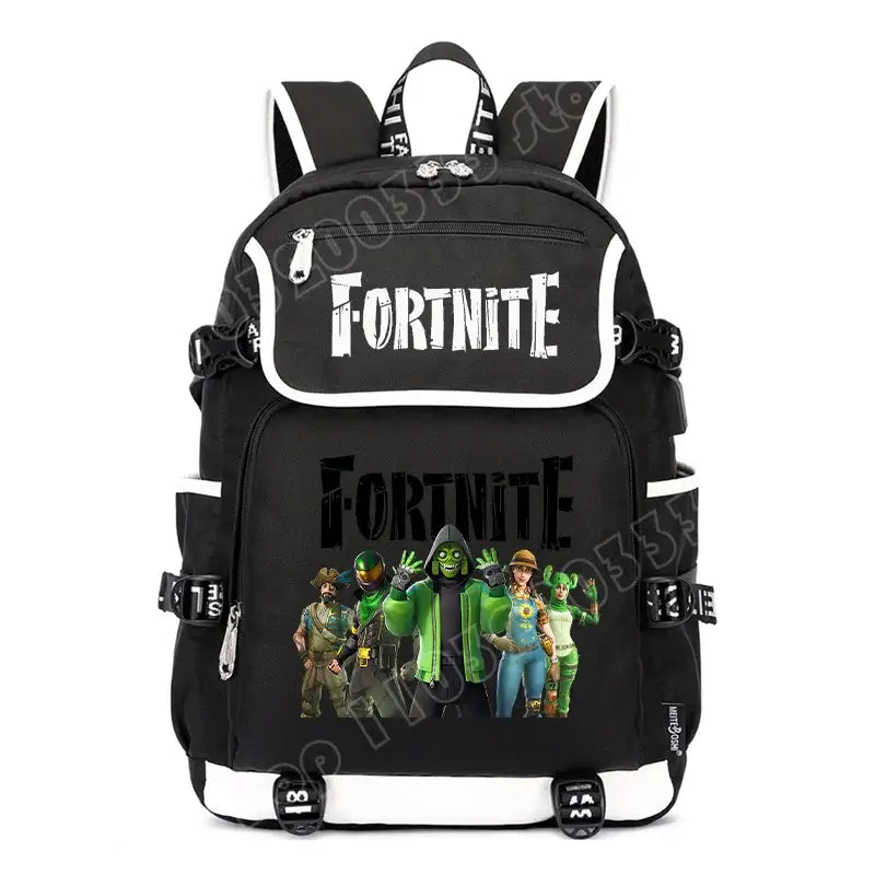 Fortnites Large Capacity Backpack Casual Shoulder Bag with USB Port Unisex Anime Students Schoolbag New Stylish Stationery Gift