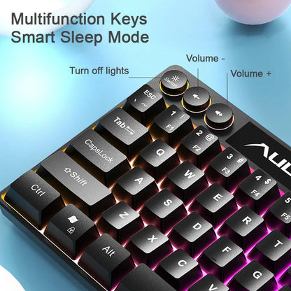 AULA F3061 Wired RGB Gaming Keyboard Membrane Keyboard 60% Gamer PC Keyboard USB Cute Keyboard