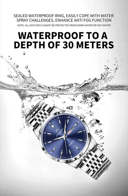 2025 New Top Brand Luxury Man Wristwatch Waterproof Luminous Date Men Watches Stainless Steel Quartz 43mm Men's Watch Male reloj