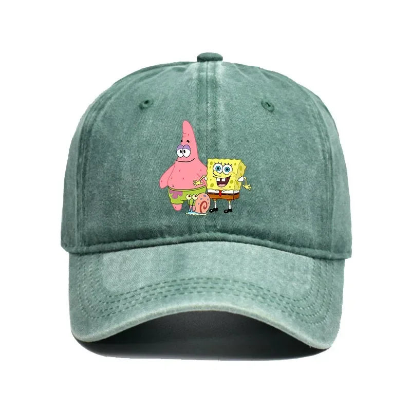 Fashion Cute SpongeBobs Baseball Cap Movie Cartoon Role Adult Men Women Sport Casual Sunshade Adjustable Anime Peaked Mesh Hat