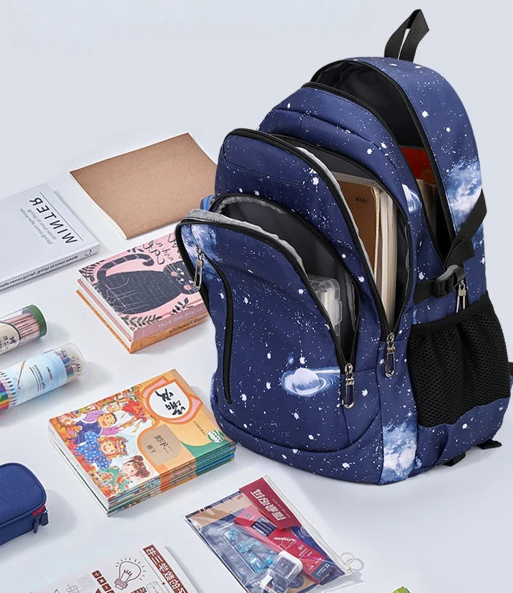 Fortnite Starry Sky Backpack Large Capacity Waterproof Laptop Bag Game Character Print Student Pack Boy Girl Back to School Bag
