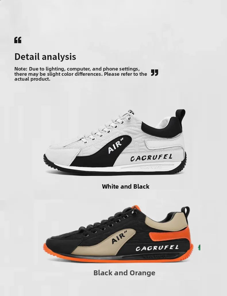 Men's Casual Sports Shoes Breathable Comfortable Flat Heel Low Cut Lace up Leather Upgraded Version of the Classic AGAM Shoe