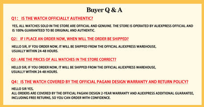 Pagani Design PD1682 Men’s GMT Watch 42mm Automatic Mechanical DG5833 Sapphire Crystal Stainless Steel Waterproof Black Vintage