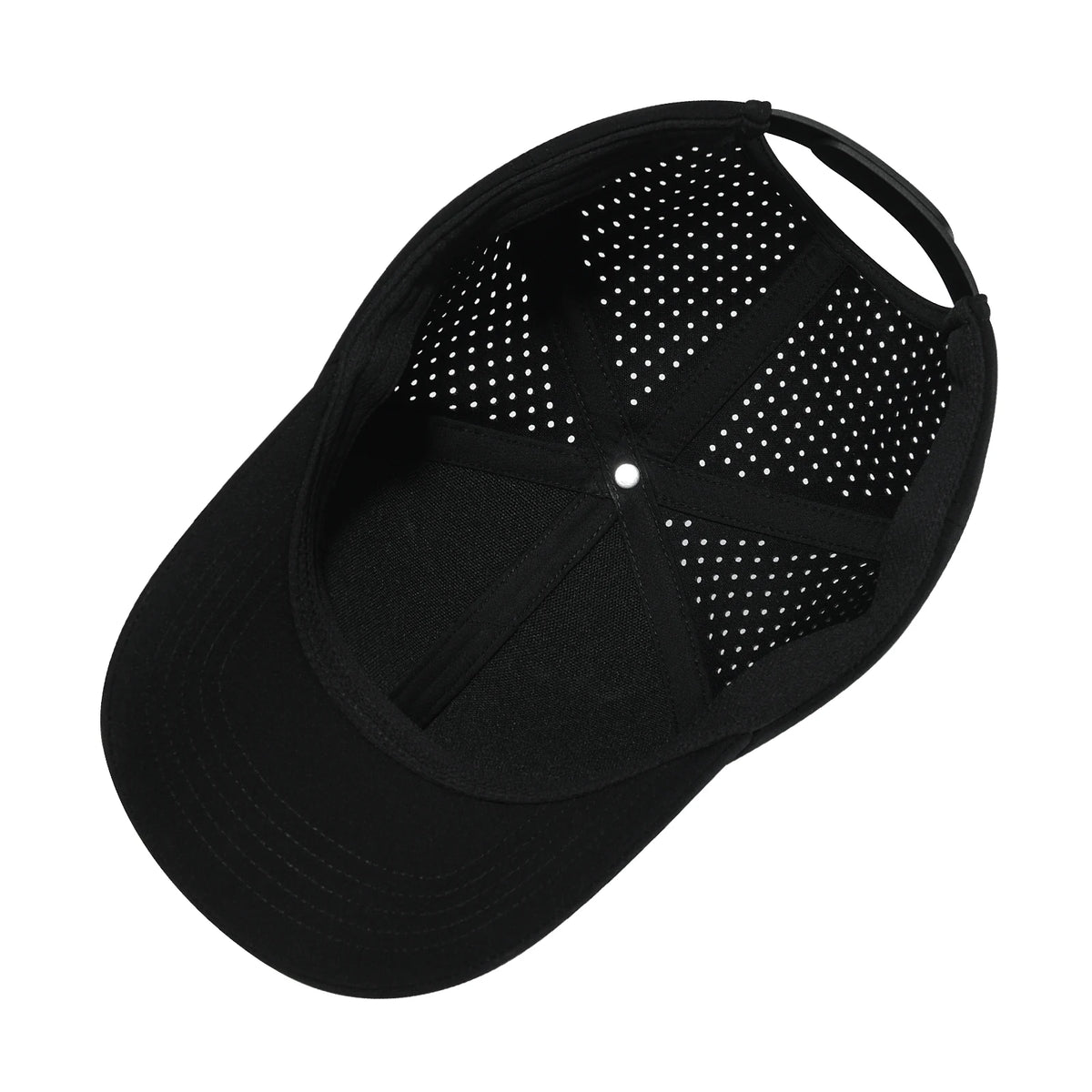 Casquette de baseball pour homme VOBOOM à séchage rapide, en maille découpée au laser, à visière incurvée et fermeture à pression, pour le sport en plein air, la course à pied et les voyages, couleur noire