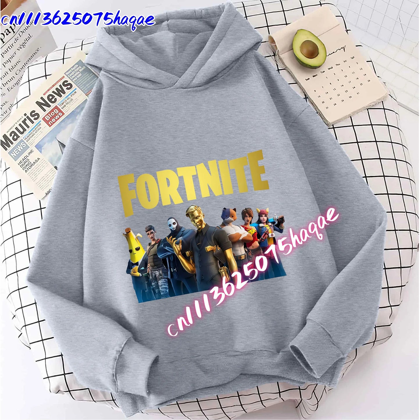 Sweatshirts Fortnite Novos para Criança, Hoodie com Estampado de Personagem de Jogo em Desenho Animado, Tops Casuais de Outono, Roupa de Inverno para Meninos Bebés