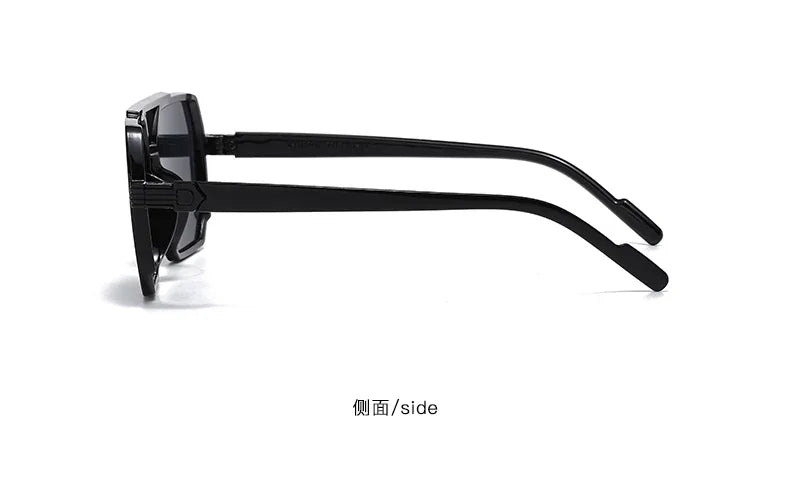 Trendy Women Luxury Polygonal Sunglasses Double Beam Men Metal Sunglass Outdoor Driving Shade Unisex