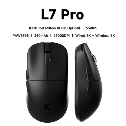 MCHOSE L7 Ultra+ Rato de Mão Médio Grande para Gaming e E-Sports Paw3950 Sem Fios de Três Modos, Leve, para Escritório, Rato de Computador Dual-Drive