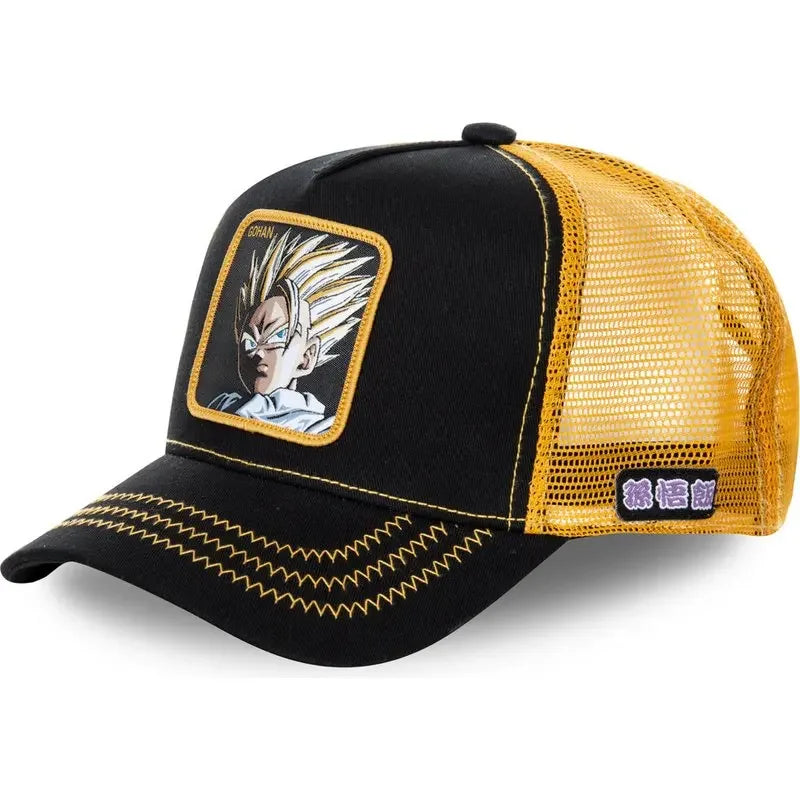 Dragon Ball Son Goku muška hip-hop kapa s letećim vrhom, ljetna kapa s izbočenim vrhom, muška kapa s vezom, kapa s mrežastim podstavom, podesiva trucker kapa, sunčana vizira