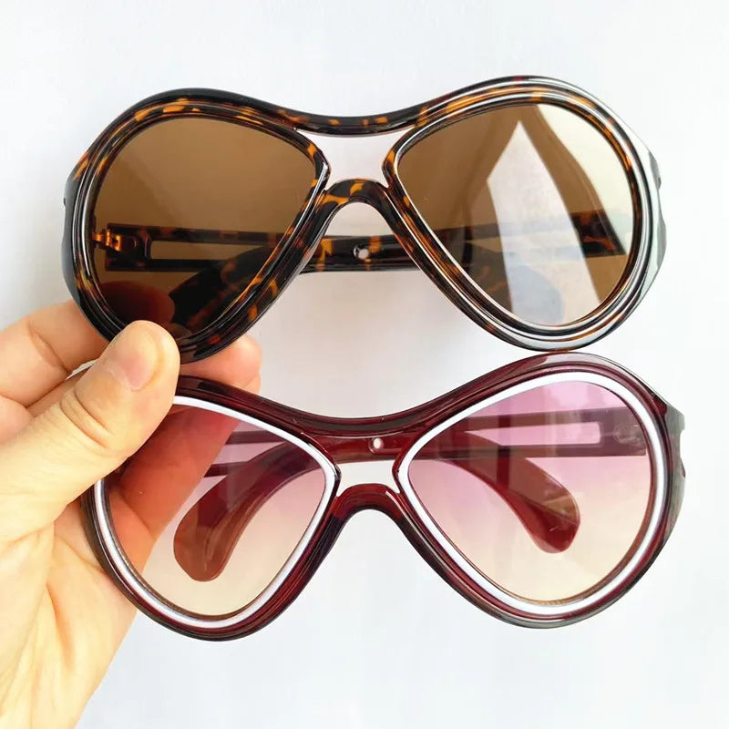 NEW Sunglasses Unisex Sun Glasses Anti-UV Spectacles Oversize Frame Eyeglasses Personality Ornamental Simplity Google