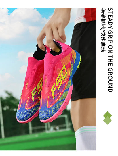 Men Soccer Shoes Cleats FG/TF Professional Original Women Football Boots Society Grass Indoor Training Unisex Non Slip Sneakers