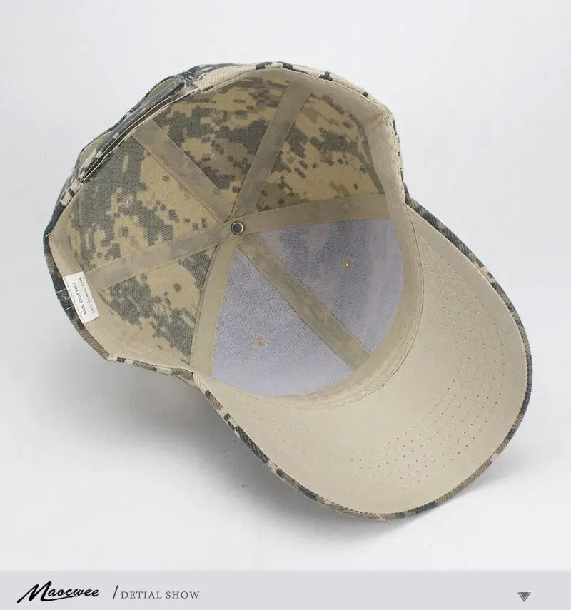 Men's Camouflage Baseball Caps Tactical Sunscreen Hat Adjustable Military Army Camo Airsoft Hunting Camping Hiking Fishing Caps